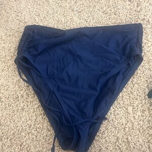 Navy Blue High-Waisted Bikini Bottom